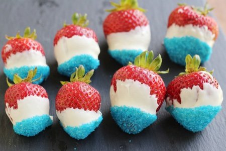 Red White and Blue Strawberries